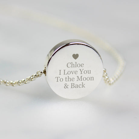 Personalised Any Message Disc Necklace: 4 - Necklaces By Gift Moments