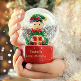 Personalised Message Elf Glitter Snow Globe: 2 - Snow Globes By Gift Moments
