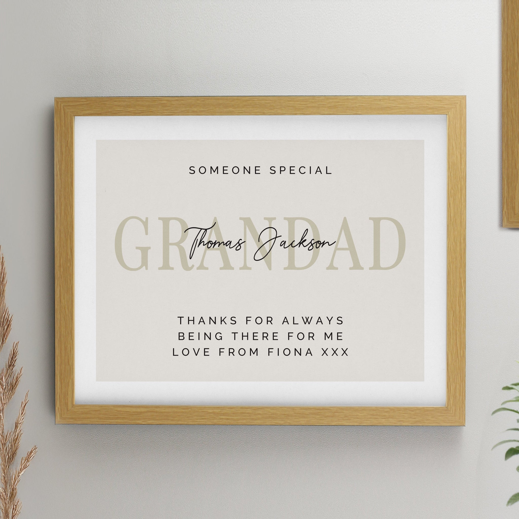 Personalised Message Framed Prints: 1 - Oak - Framed Prints By Gift Moments
