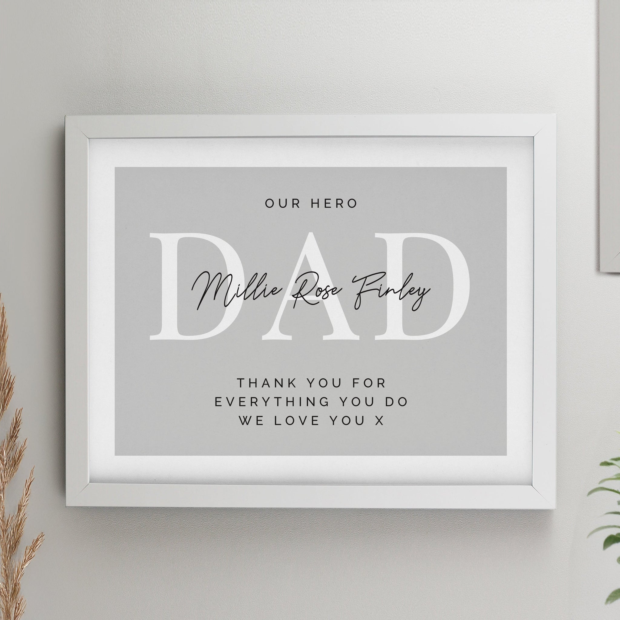 Personalised Message Framed Prints: 3 - White - Framed Prints By Gift Moments