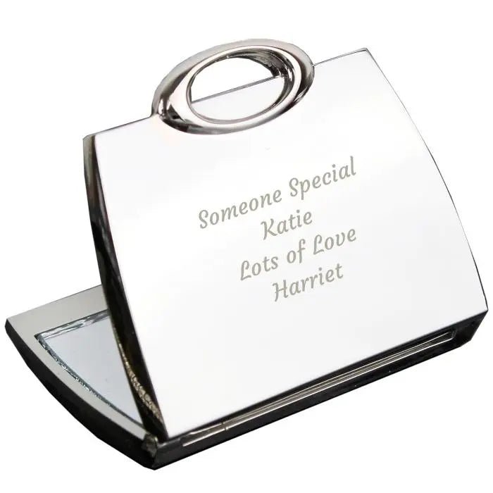 Personalised Any Message Handbag Compact Mirror: 2 - Compact Mirrors By Gift Moments