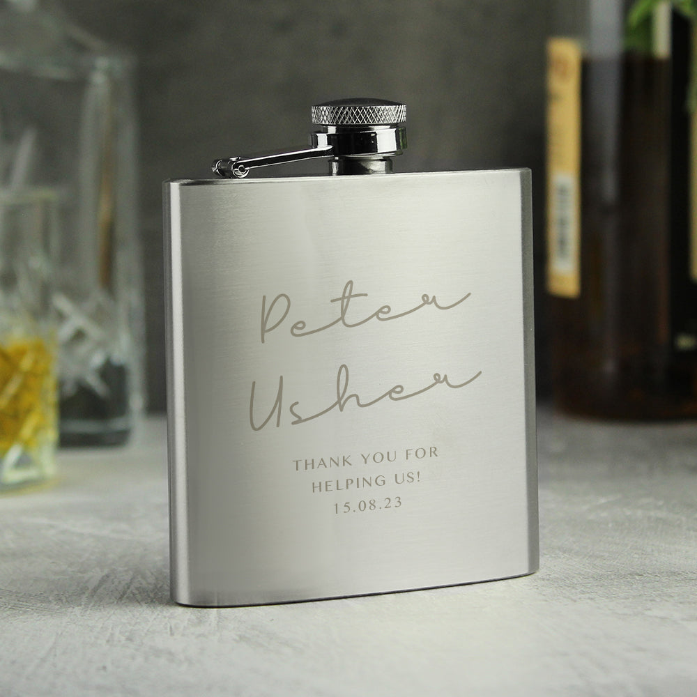 Personalised Any Message Hip Flask: 8 - Hip Flasks By Gift Moments