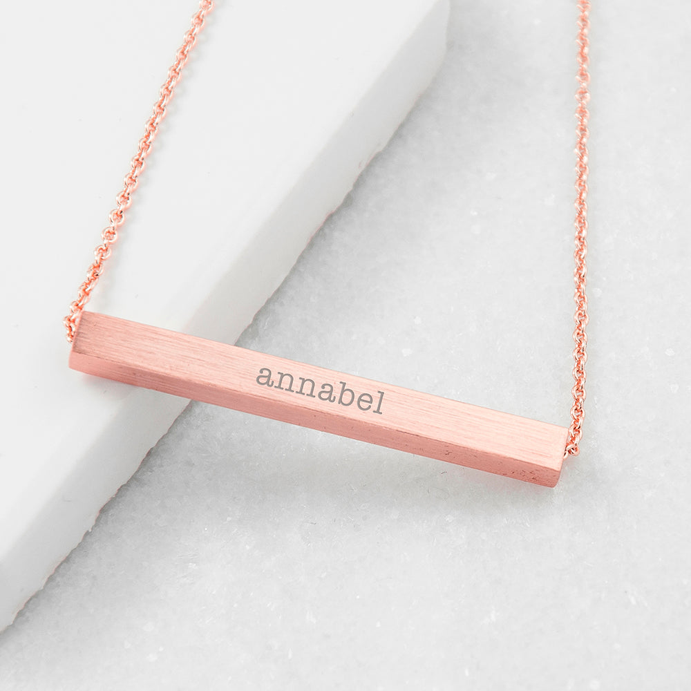 Personalised Message Horizontal Bar Necklaces: 6 - Necklaces By Gift Moments