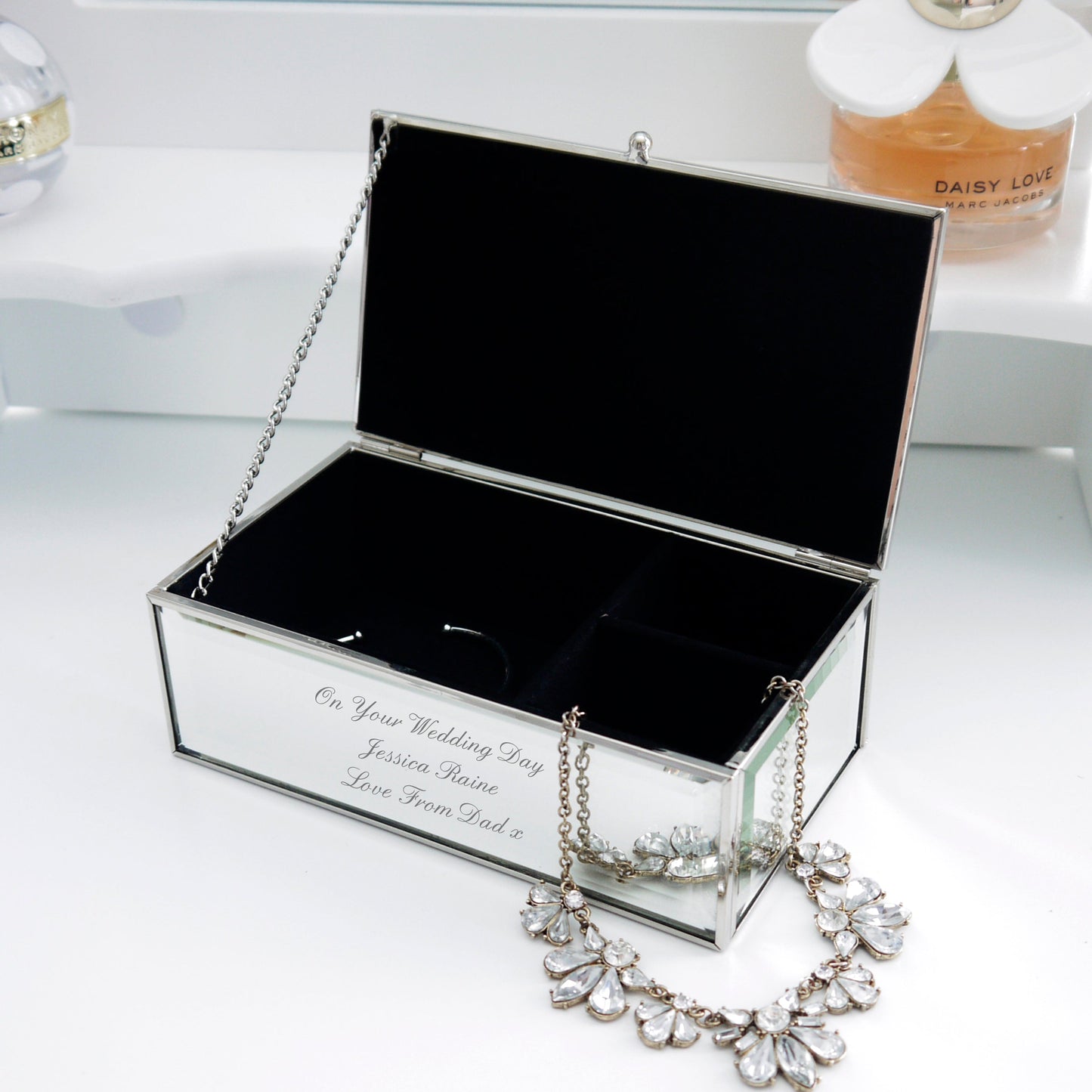 Personalised Any Message Mirrored Jewellery Box: 3 - Jewellery Boxes By Gift Moments