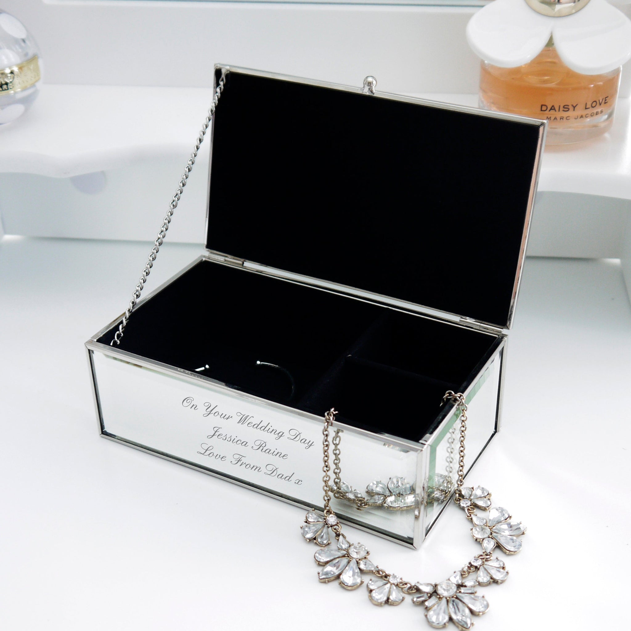 Personalised Any Message Mirrored Jewellery Box: 3 - Jewellery Boxes By Gift Moments