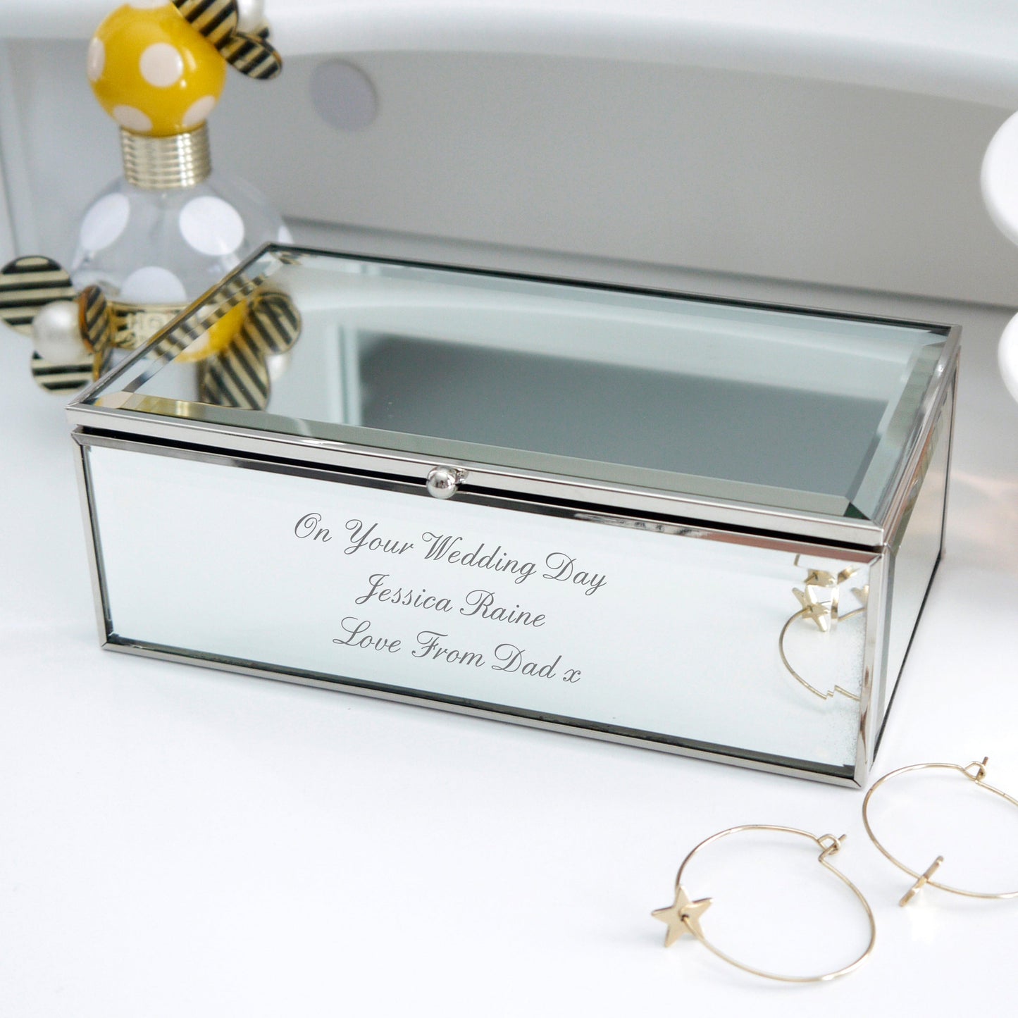 Personalised Any Message Mirrored Jewellery Box: 1 - Jewellery Boxes By Gift Moments