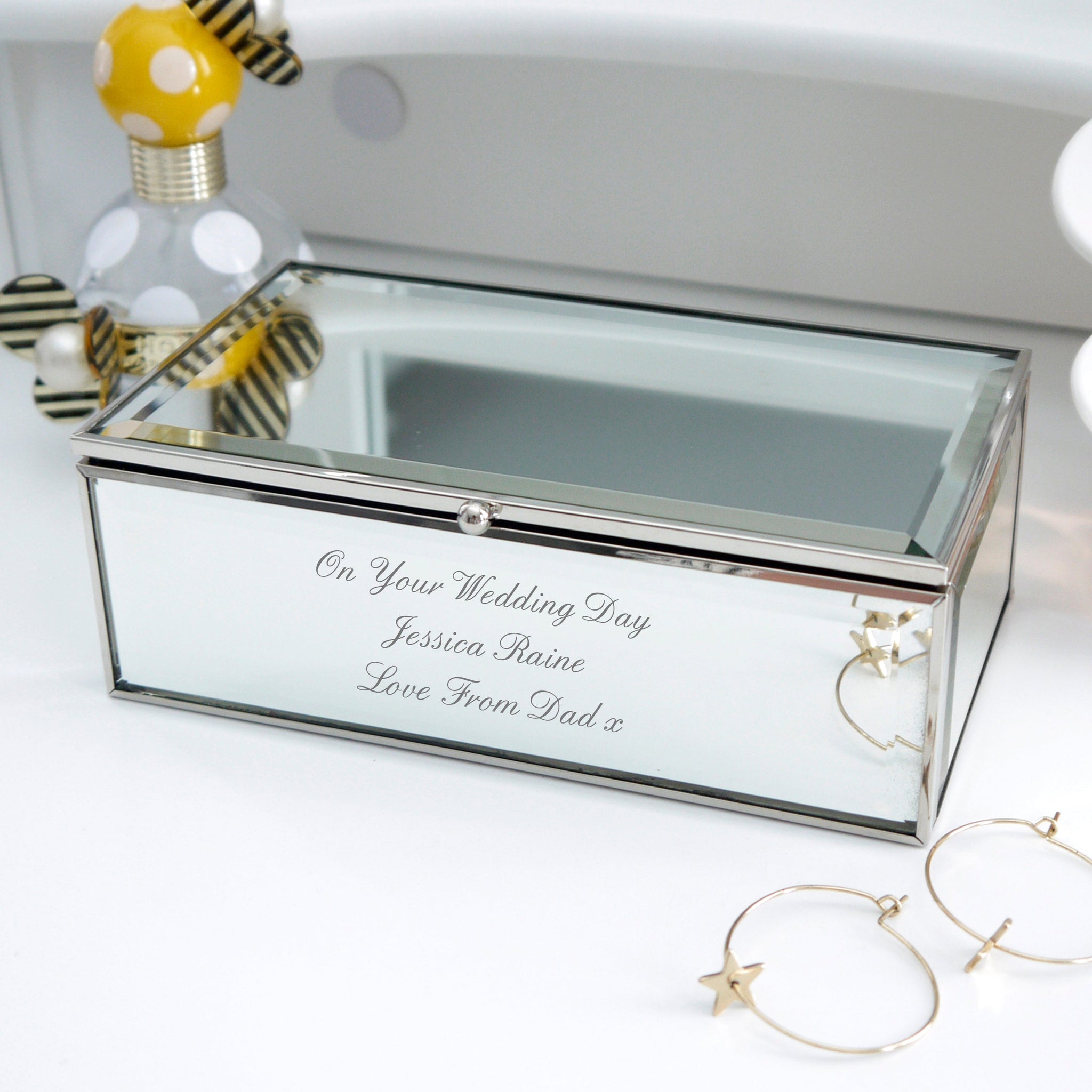 Personalised Any Message Mirrored Jewellery Box: 1 - Jewellery Boxes By Gift Moments