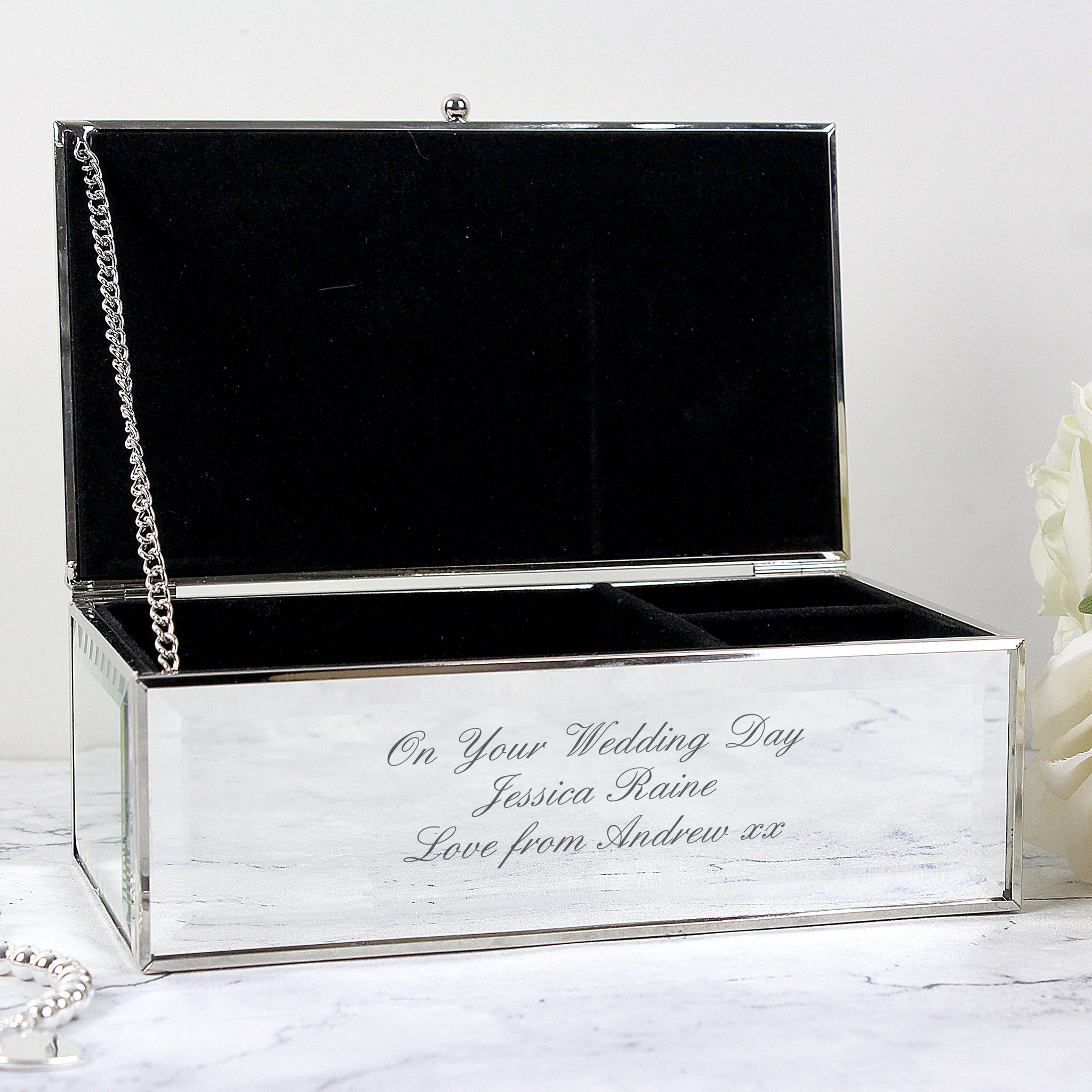 Personalised Any Message Mirrored Jewellery Box: 2 - Jewellery Boxes By Gift Moments