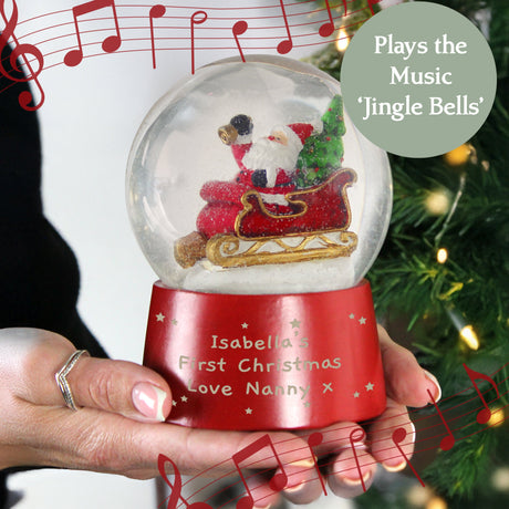 Personalised Message Musical Santa Globe: 2 - Snow Globes By Gift Moments