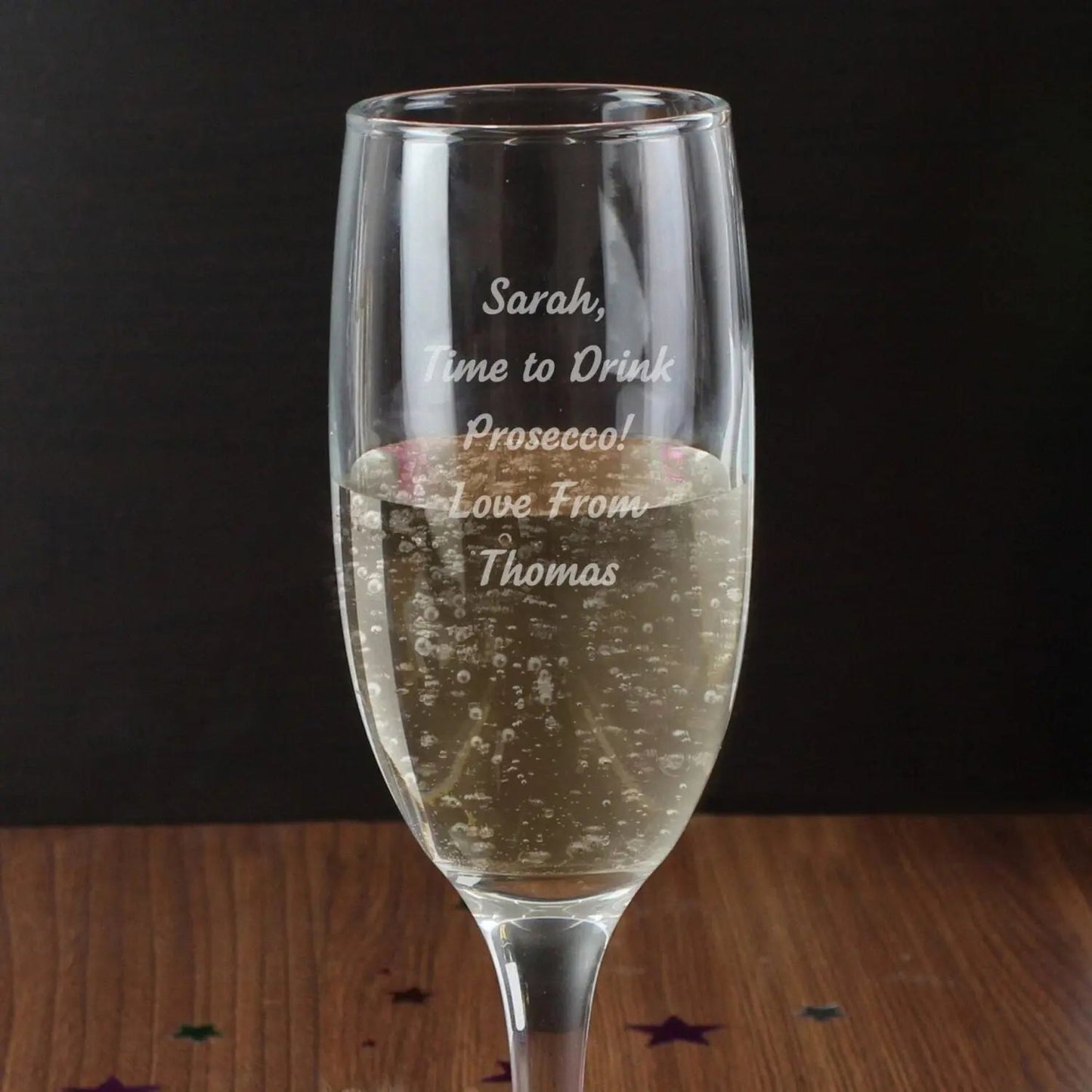 Personalised Any Message Prosecco Flute: 1 - Champagne Flutes By Gift Moments