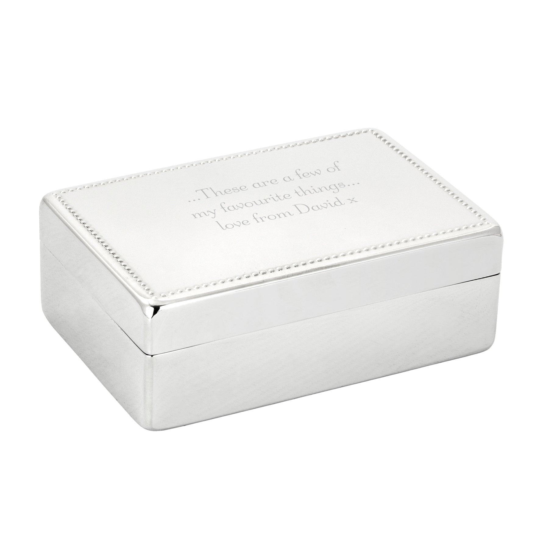 Personalised Any Message Rectangular Jewellery Box: 7 - Jewellery Boxes By Gift Moments