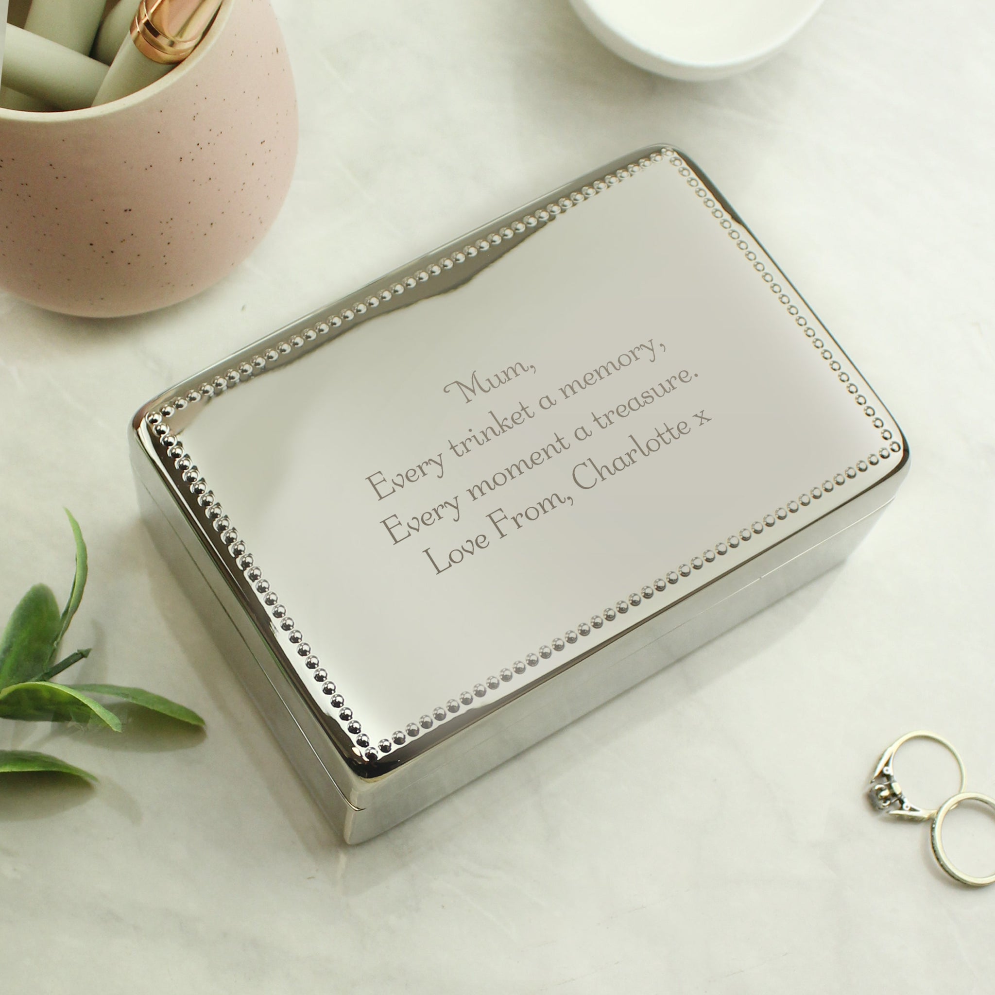 Personalised Any Message Rectangular Jewellery Box: 2 - Jewellery Boxes By Gift Moments
