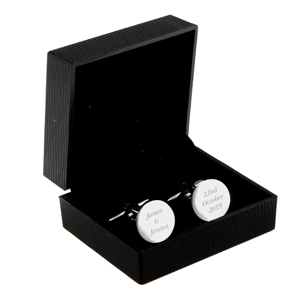 Personalised Any Message Round Cufflinks - Shop Cufflinks & Tie Slides At Gift Moments - 4
