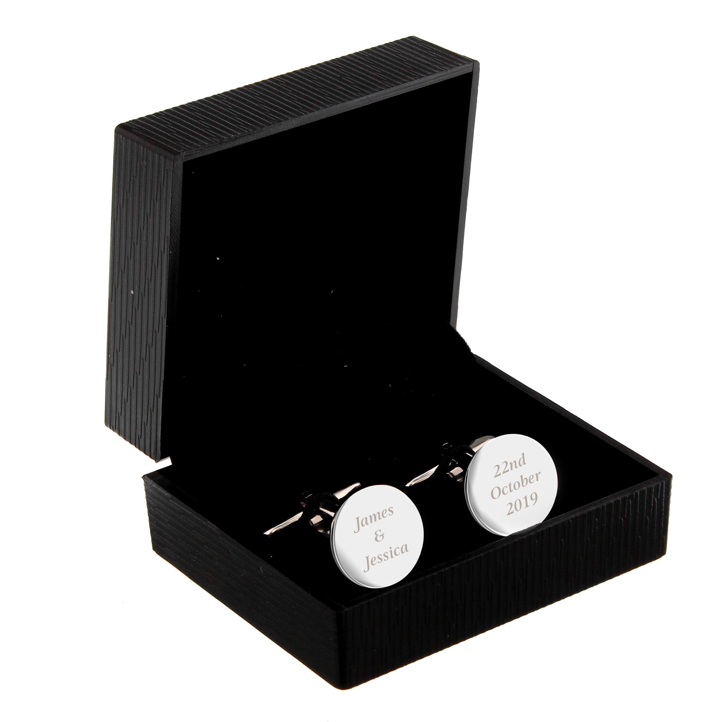 Personalised Any Message Round Cufflinks - Shop Cufflinks & Tie Slides At Gift Moments - 4