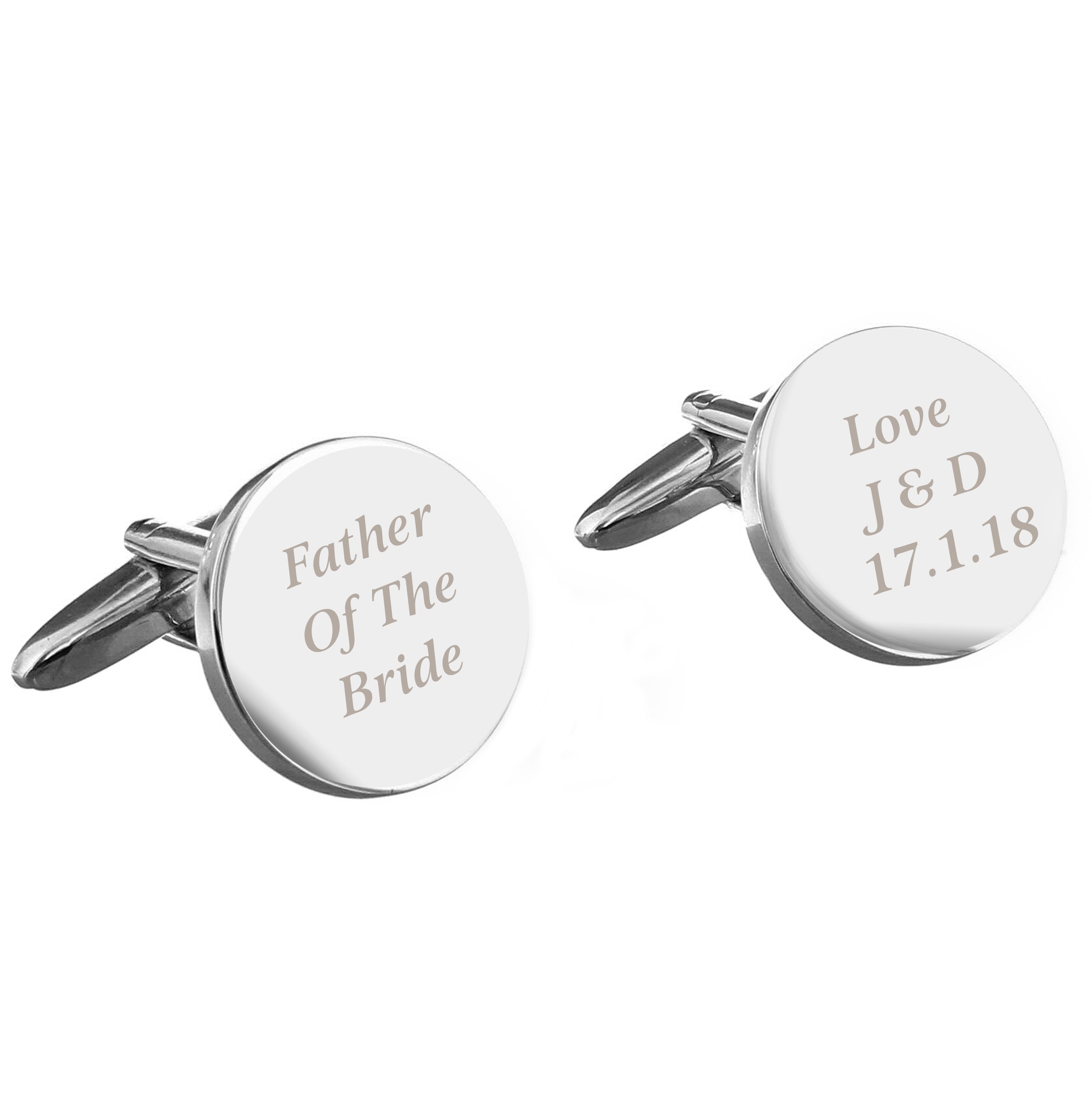Personalised Any Message Round Cufflinks - Shop Cufflinks & Tie Slides At Gift Moments - 3