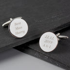 Personalised Any Message Round Cufflinks - Shop Cufflinks & Tie Slides At Gift Moments - 2