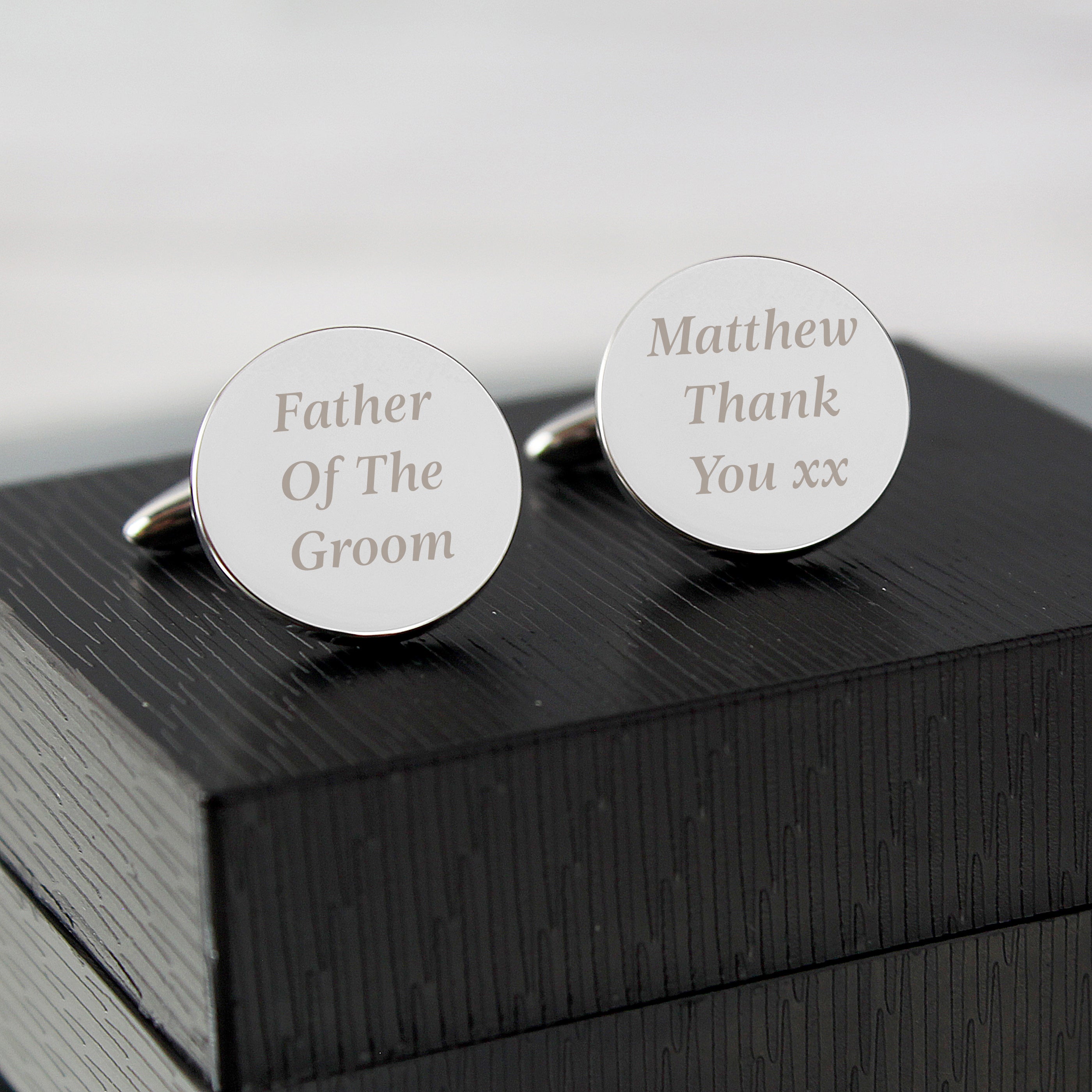 Personalised Any Message Round Cufflinks - Shop Cufflinks & Tie Slides At Gift Moments - 1