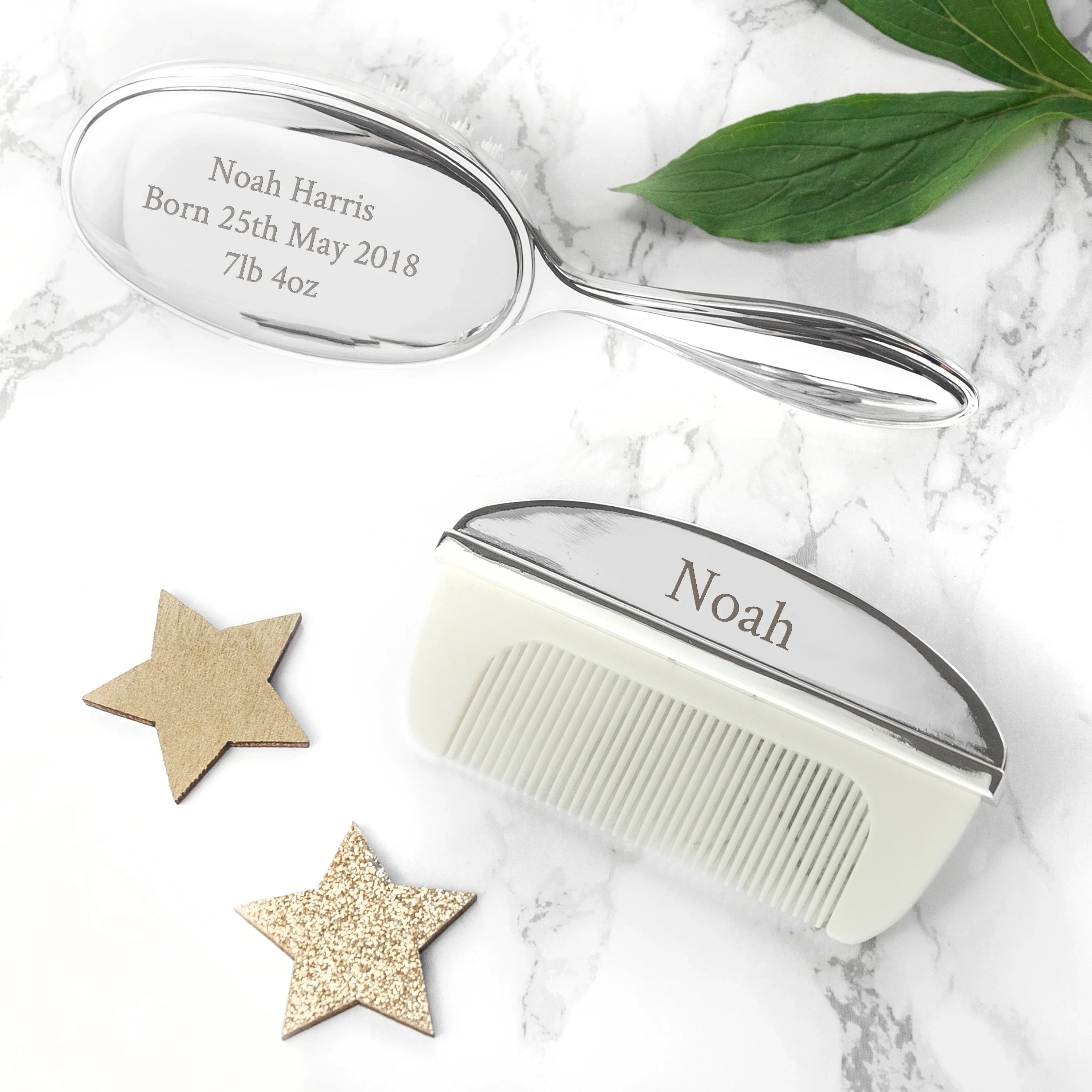 Personalised Message Silver Plated Baby Brush & Comb Set - Shop Baby At Gift Moments - 5