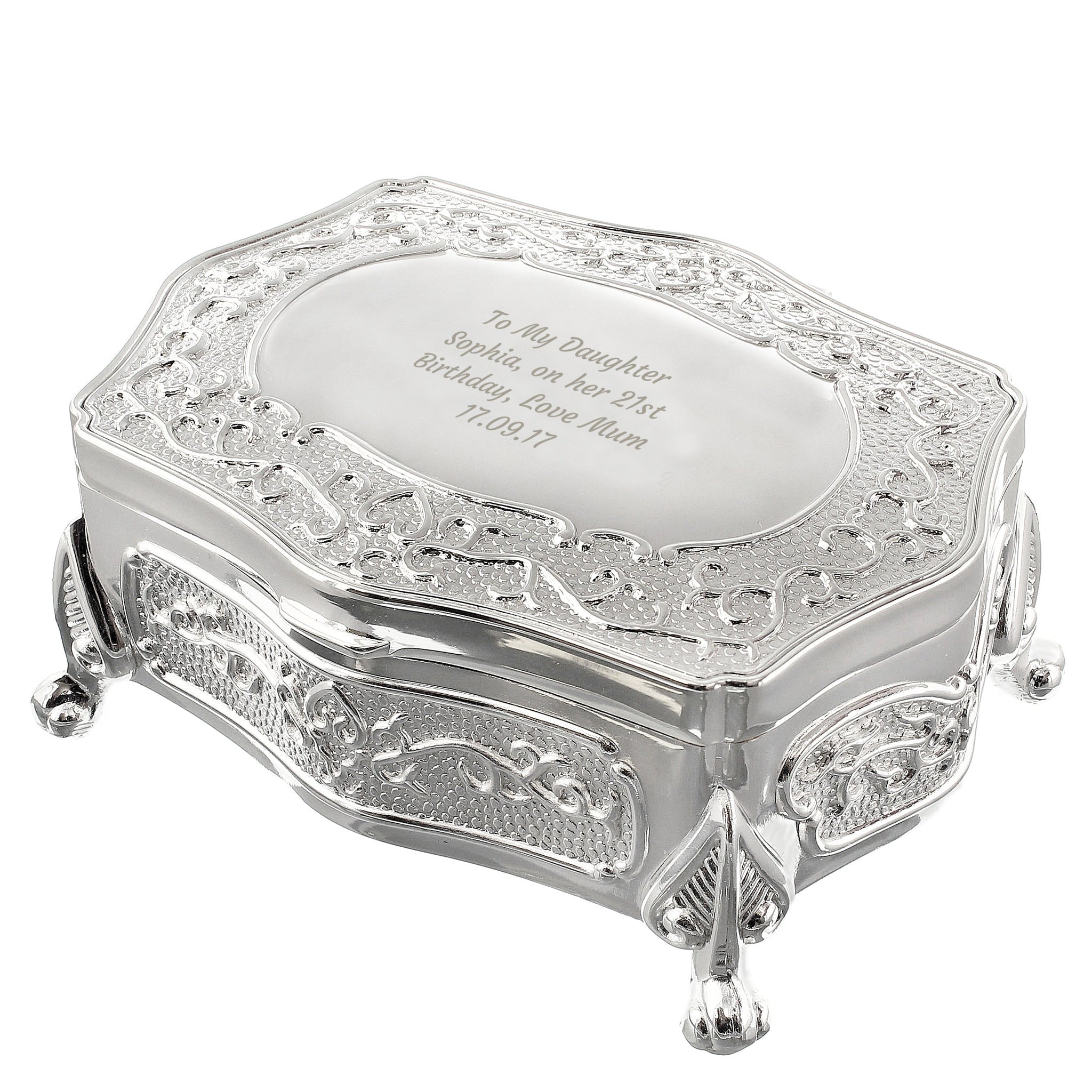 Personalised Any Message Small Antique Trinket Box: 7 - Trinket Boxes By Gift Moments