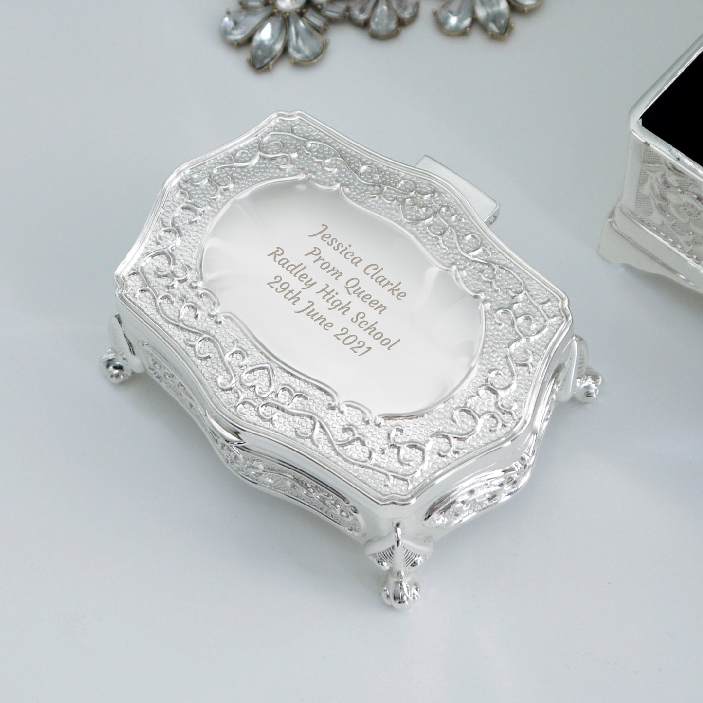 Personalised Any Message Small Antique Trinket Box: 2 - Trinket Boxes By Gift Moments