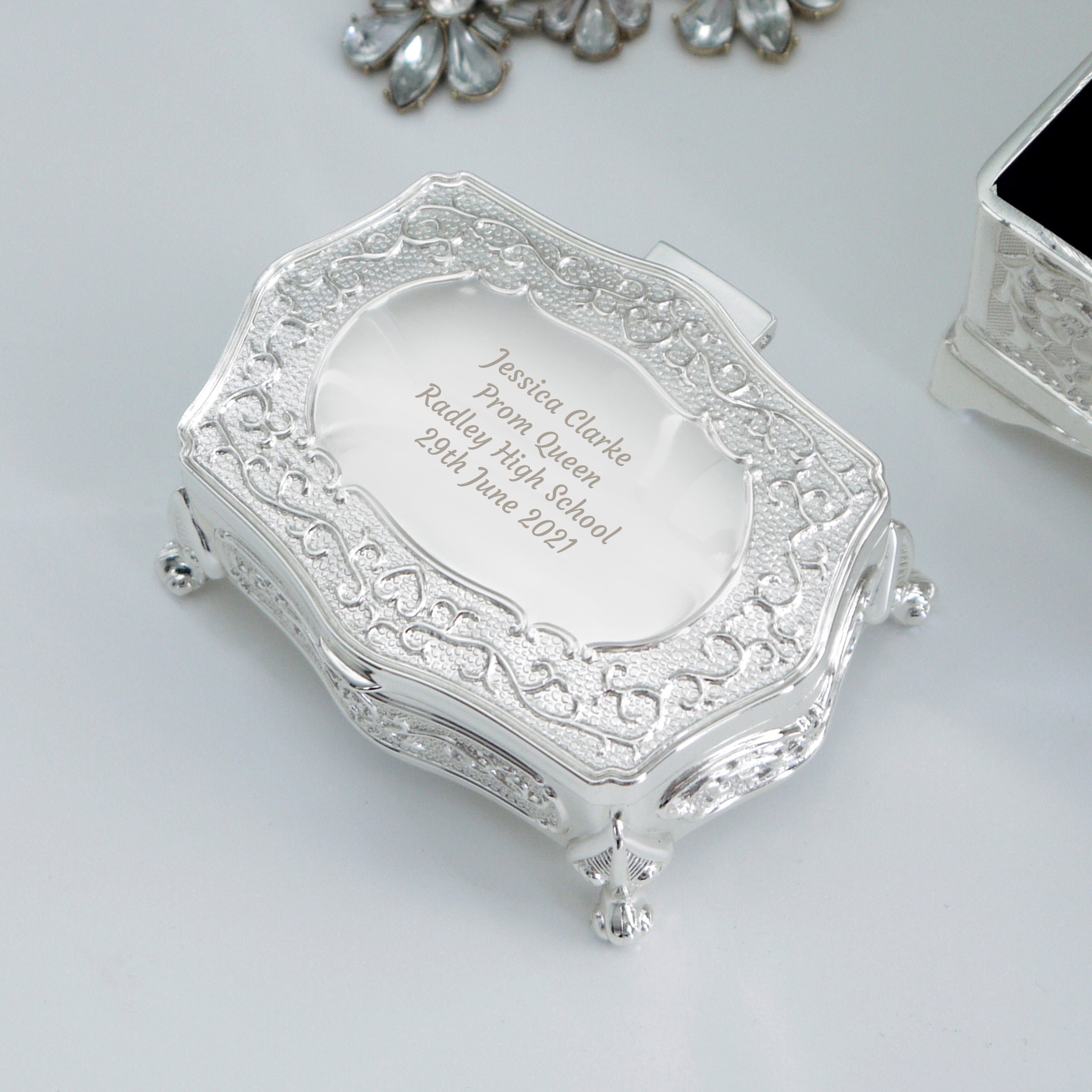 Personalised Any Message Small Antique Trinket Box - Shop Trinket Boxes At Gift Moments - 2