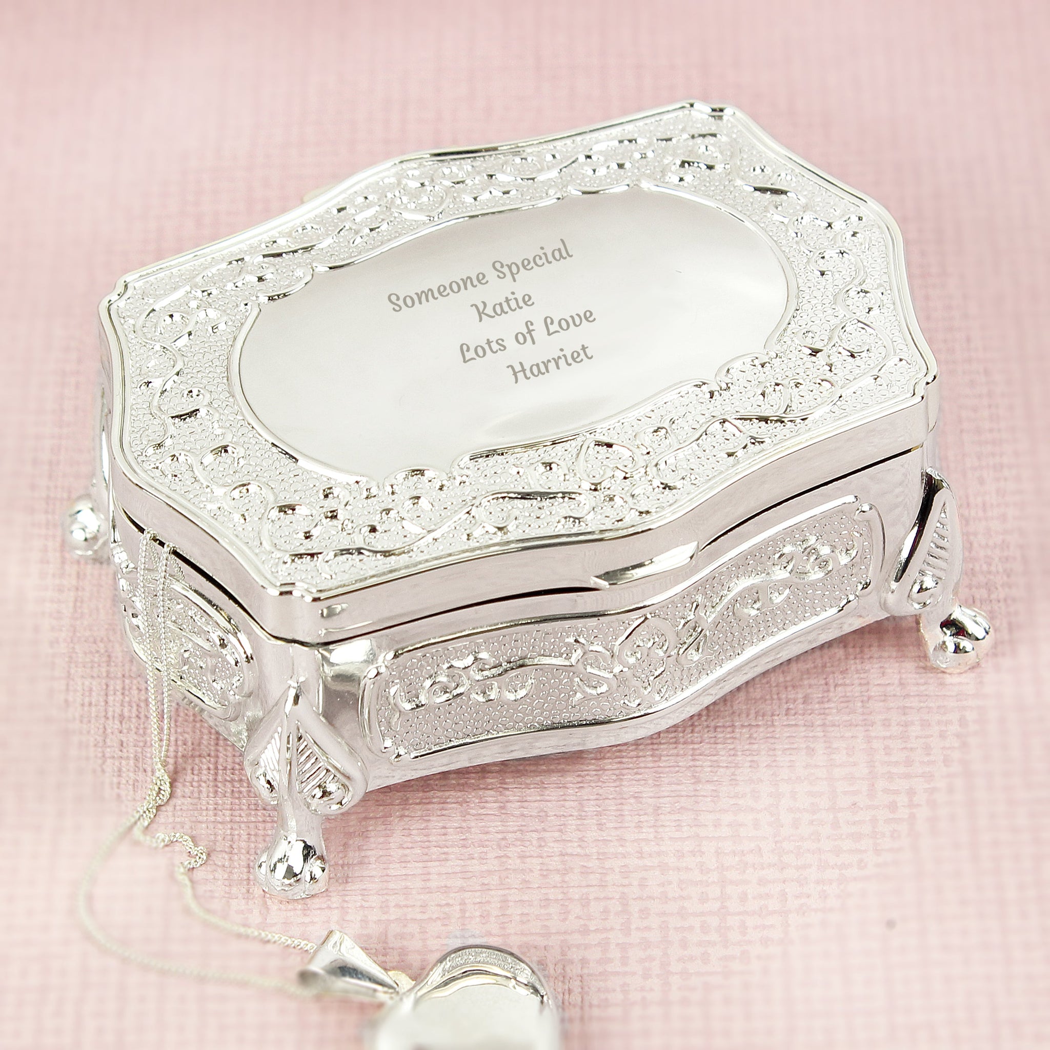 Personalised Any Message Small Antique Trinket Box: 5 - Trinket Boxes By Gift Moments