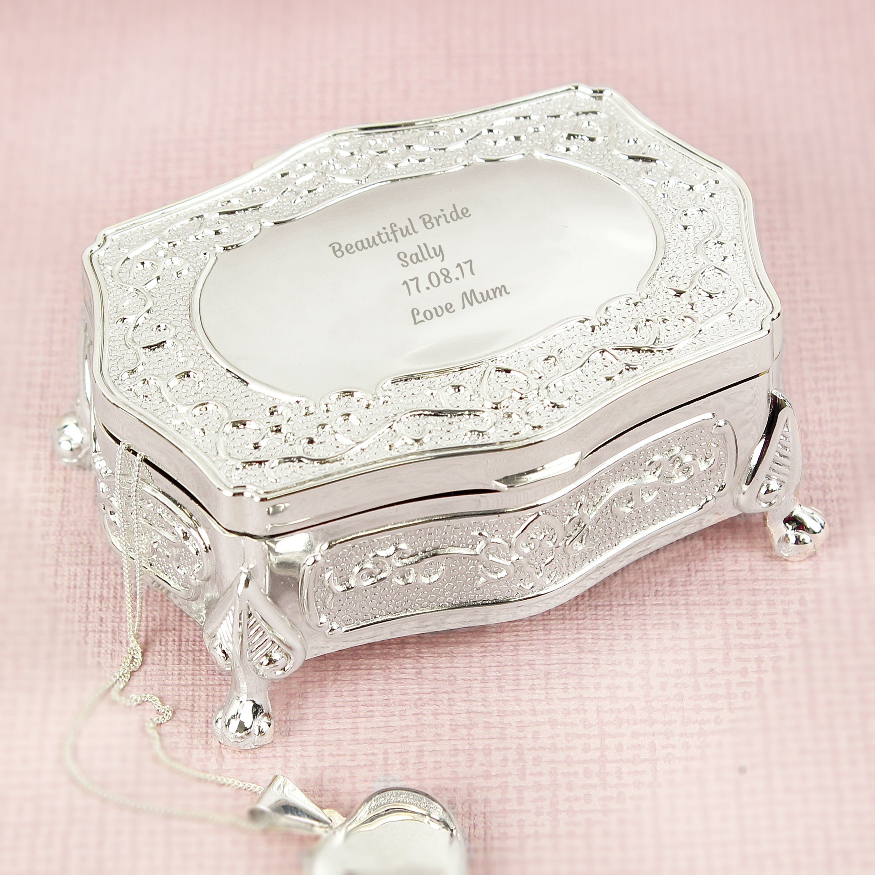 Personalised Any Message Small Antique Trinket Box - Shop Trinket Boxes At Gift Moments - 4