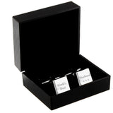 Personalised Any Message Square Cufflinks - 2 lines: 3 - Cufflinks & Tie Slides By Gift Moments