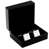 Personalised Any Message Square Cufflinks - 3 lines: 4 - Cufflinks & Tie Slides By Gift Moments