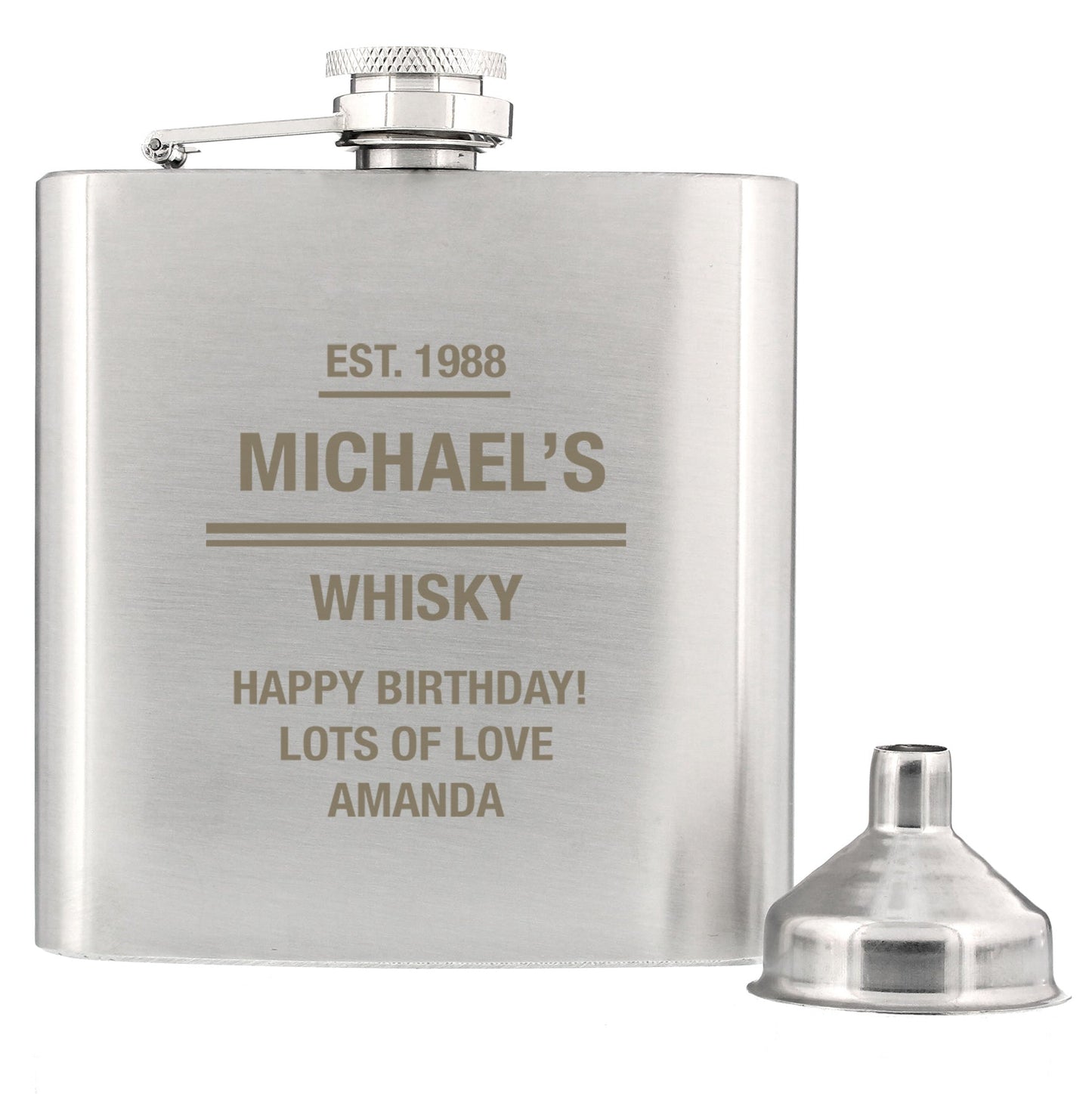Personalised Any Message Stainless Steel Hip Flask: 7 - Hip Flasks By Gift Moments