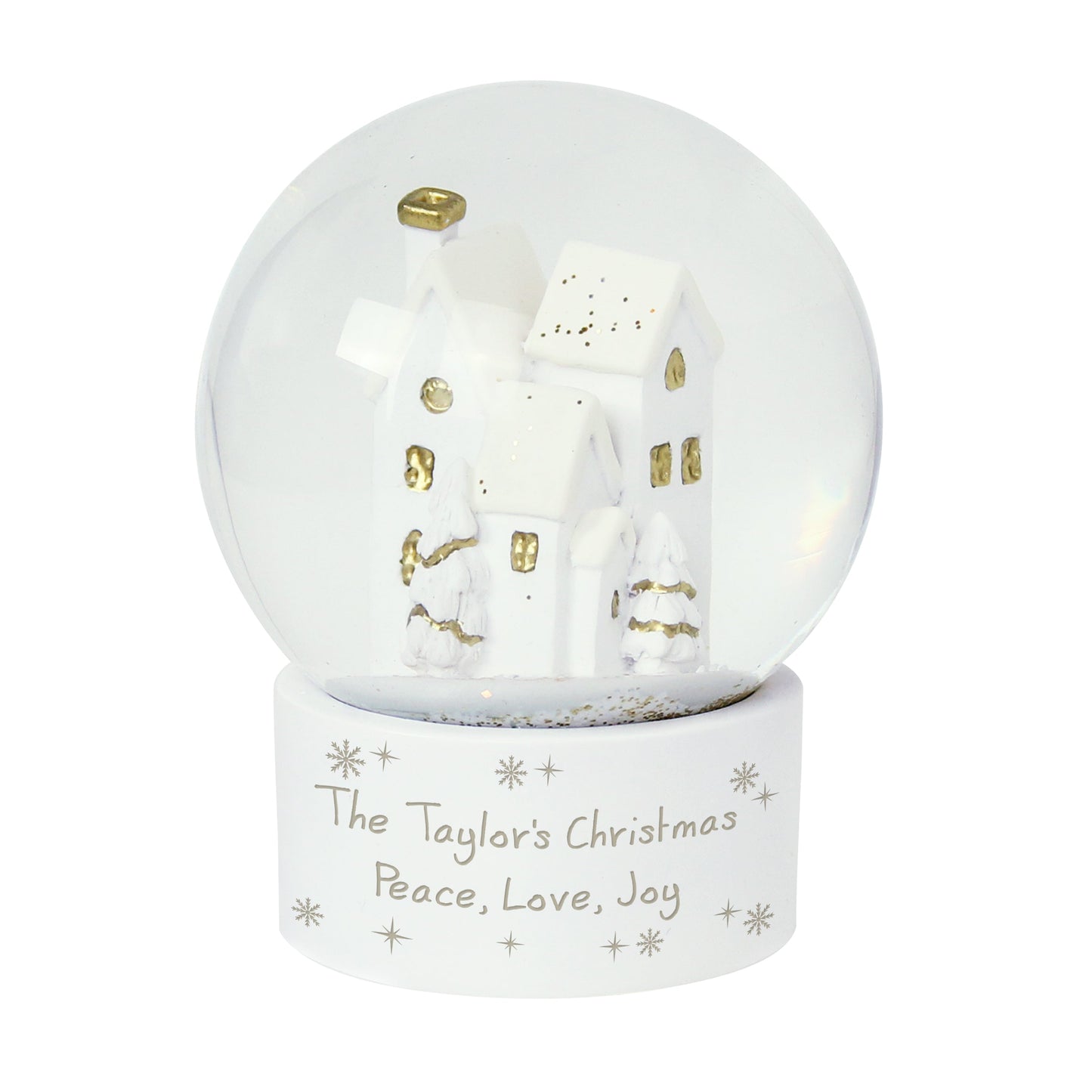 Personalised Message Village Glitter Snow Globe: 6 - Snow Globes By Gift Moments