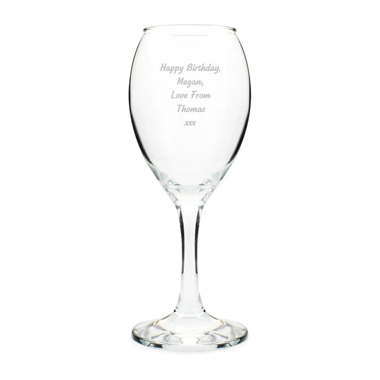 Personalised Any Message Wine Glass: 3 - Wine Glasses By Gift Moments