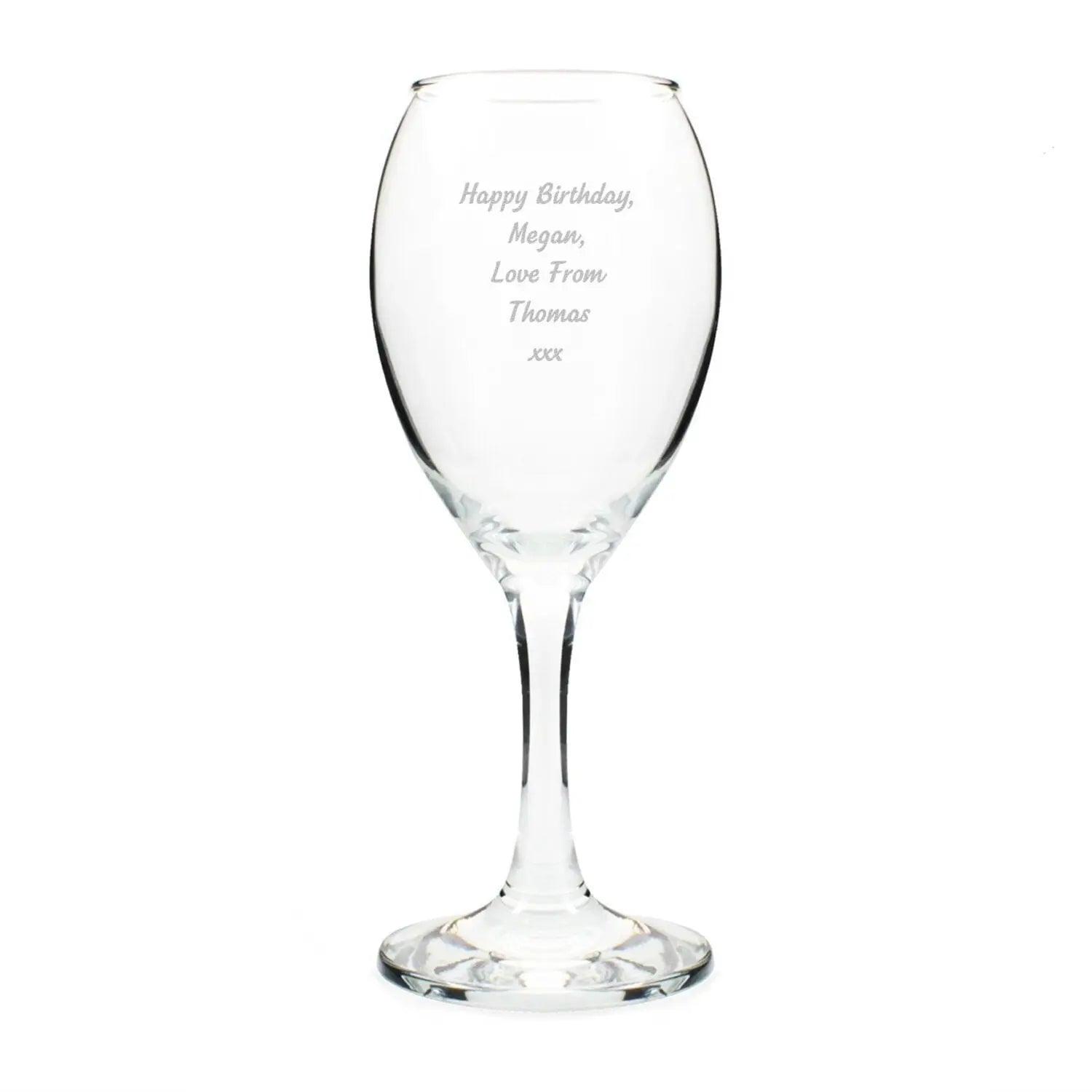 Personalised Any Message Wine Glass: 3 - Wine Glasses By Gift Moments