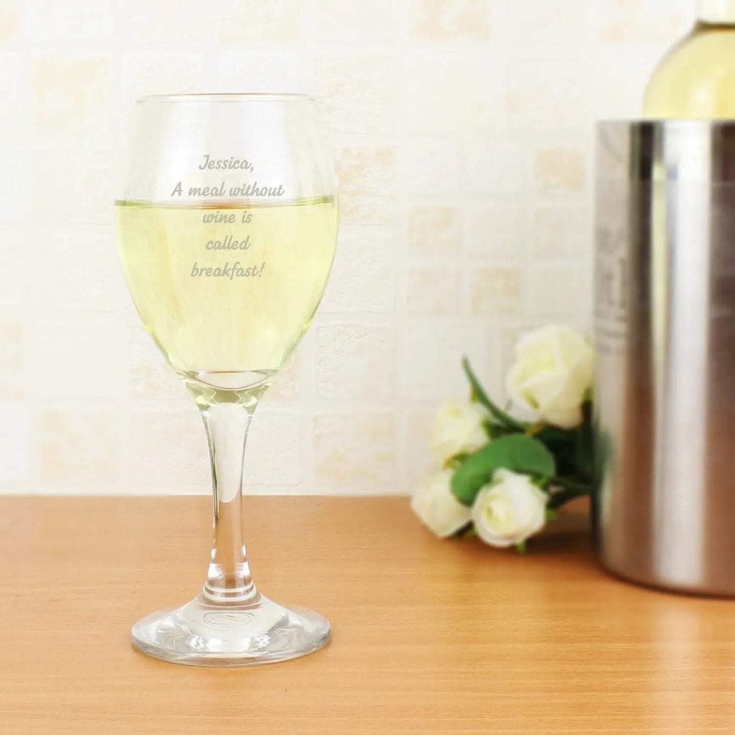 Personalised Any Message Wine Glass: 1 - Wine Glasses By Gift Moments