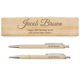 Personalised Any Message Wooden Pen & Pencil Box Set: 10 - Pens & Pencils By Gift Moments