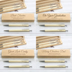 Personalised Any Message Wooden Pen & Pencil Box Set - Shop Pens & Pencils At Gift Moments - 7