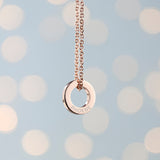 Personalised Mini Ring Necklaces: 5 - Rose Gold - Necklaces By Gift Moments