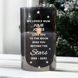 Personalised Miss You Beyond The Stars Smoked Glass LED Candle: 1 - LED Lighting By Gift Moments