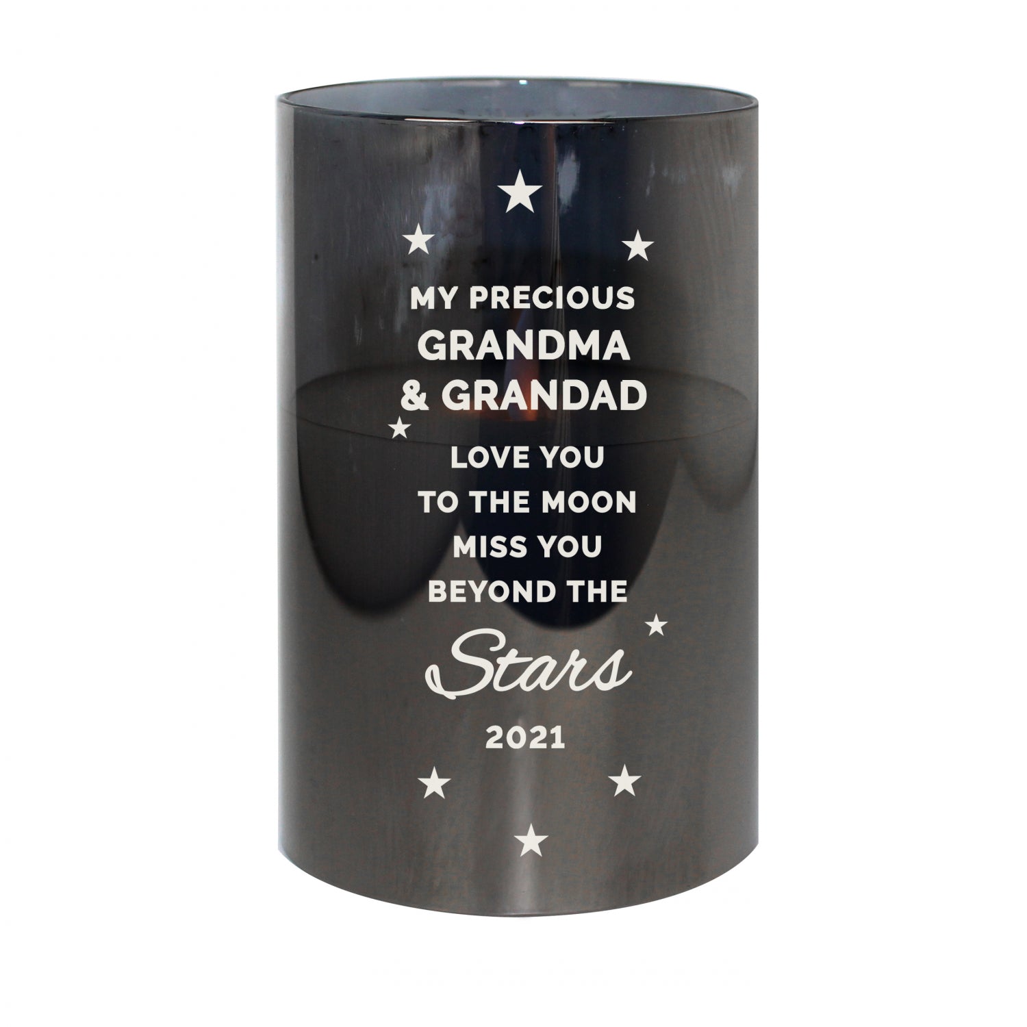 Personalised Miss You Beyond The Stars Smoked Glass LED Candle - Shop LED Lighting At Gift Moments - 4