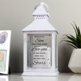 Personalised ’Miss You Beyond The Stars’ White Lantern: 1 - LED Lighting By Gift Moments