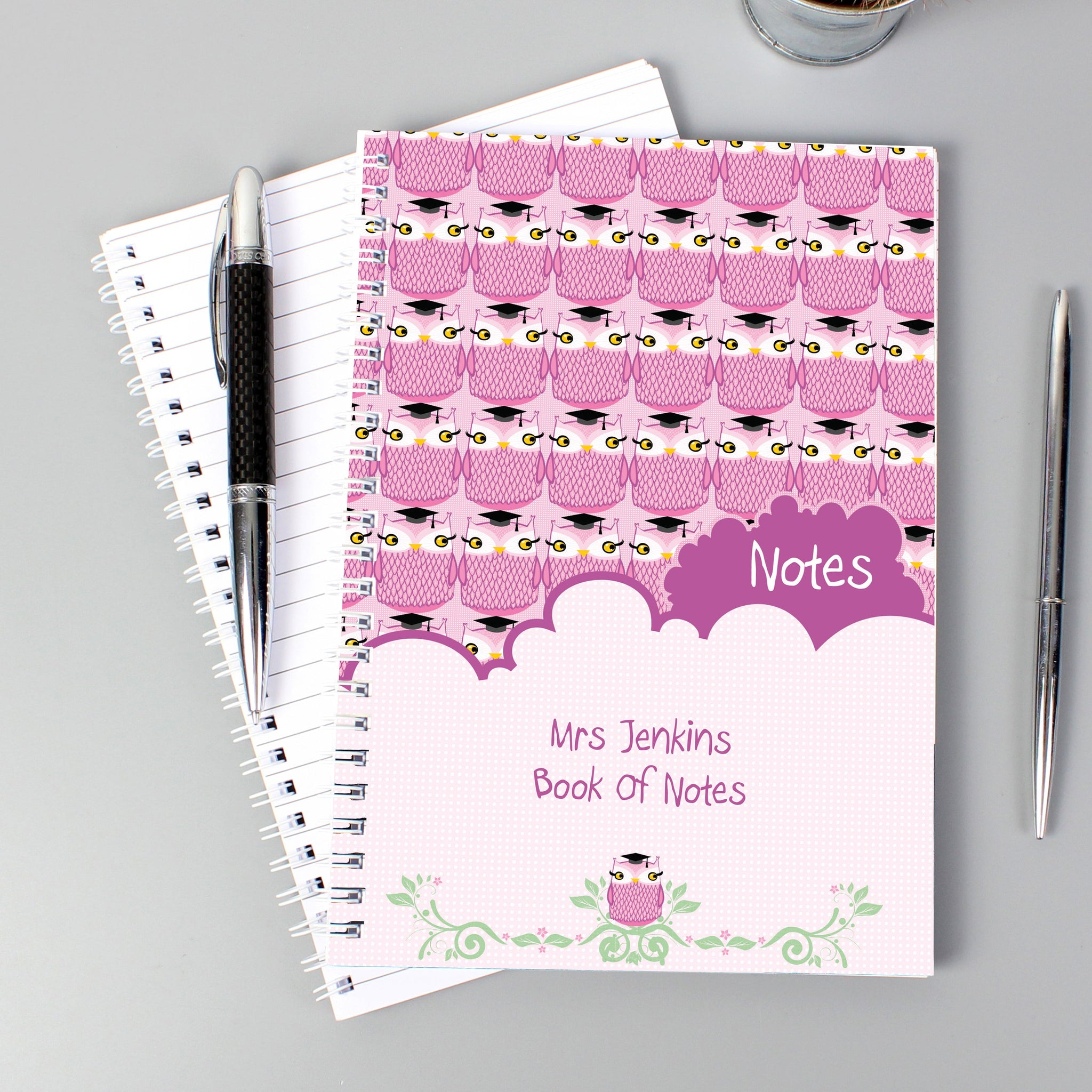 Personalised Miss Owl Teacher A5 Notebook: 1 - Notebooks By Gift Moments