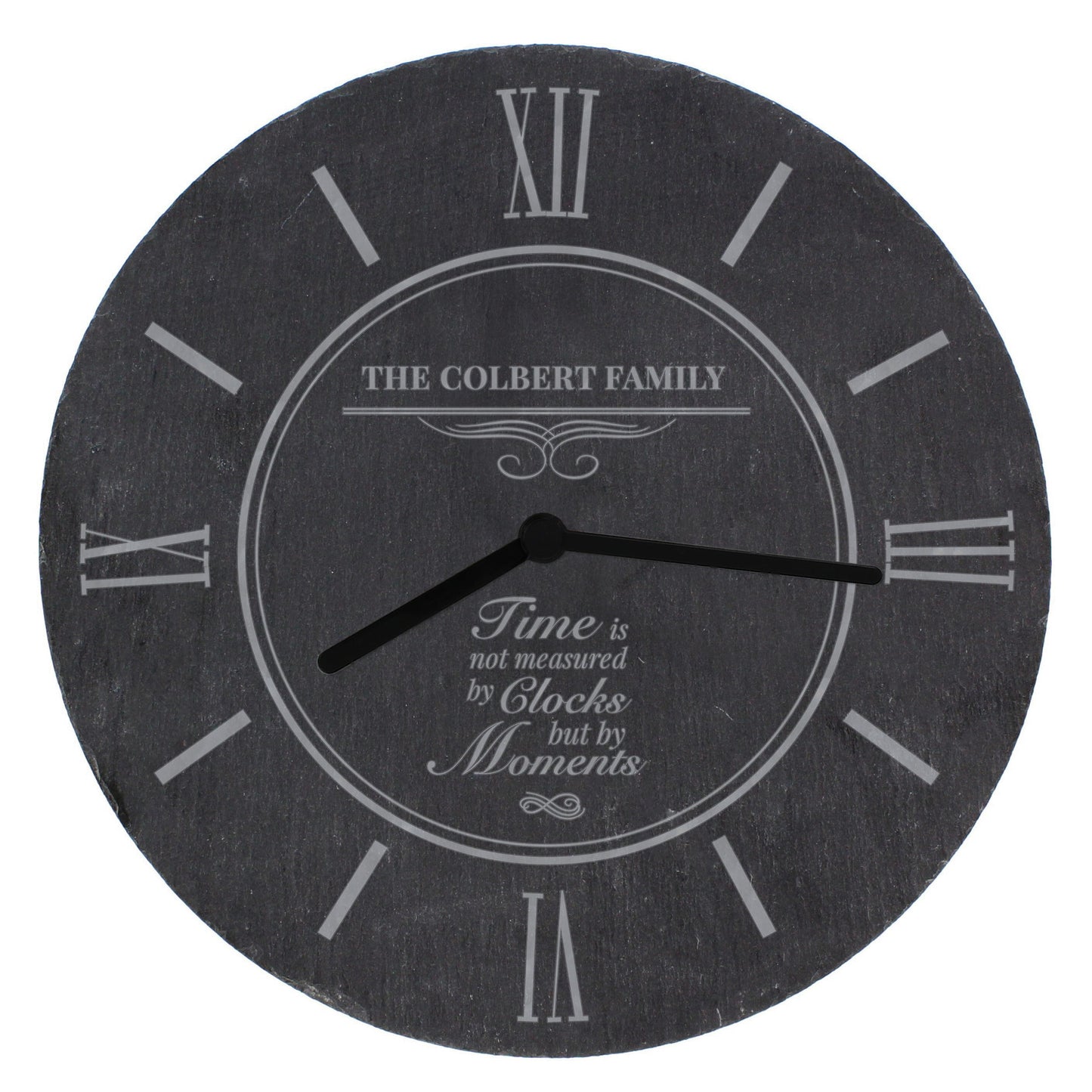 Personalised Moments Slate Clock: 5 - Clocks By Gift Moments