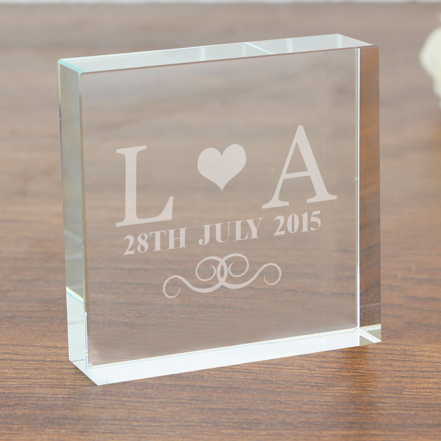 Personalised Monogram Crystal Token: 2 - Crystal Tokens By Gift Moments