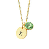 Personalised Monogram Gold Birthstone Crystal & Disc Necklaces: 20 - Necklaces By Gift Moments