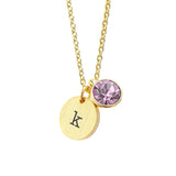 Personalised Monogram Gold Birthstone Crystal & Disc Necklaces: 16 - Necklaces By Gift Moments