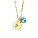Personalised Monogram Gold Birthstone Crystal & Disc Necklaces: 17 - Necklaces By Gift Moments
