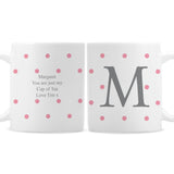 Personalised Monogram Pink Spot Mug: 2 - Mugs By Gift Moments