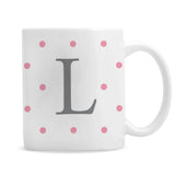 Personalised Monogram Pink Spot Mug: 5 - Mugs By Gift Moments