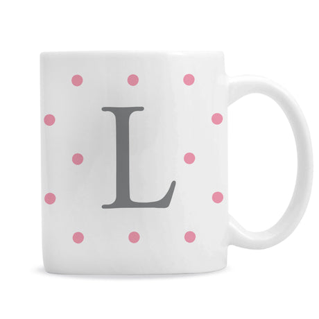 Personalised Monogram Pink Spot Mug: 5 - Mugs By Gift Moments