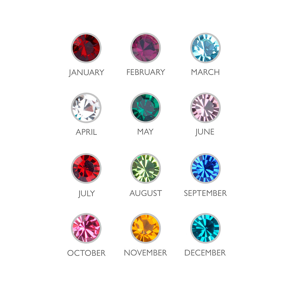 Personalised Monogram Silver Birthstone Crystal Necklaces: 3 - Necklaces By Gift Moments